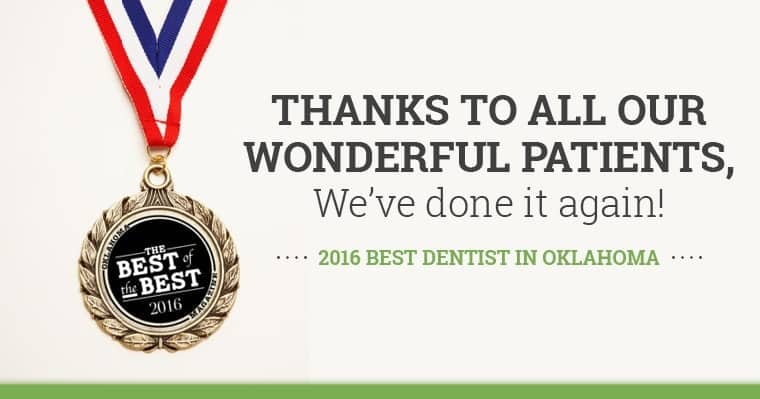 Dr. Hinkle's award for winning best of the best dentist in Oklahoma Magazine 6 years in a row